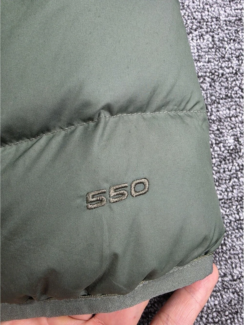 The North Face Men's Green 550 Down Puffer Jacket Full Zip Pockets Size 2XL